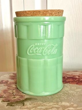 TableCraft Coca-Cola Jadeite Green Glass Canister 🥤💚 24oz (2019)
